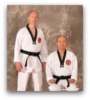 Master Doug Cook and Grandmaster Richard Chun (seated) enh